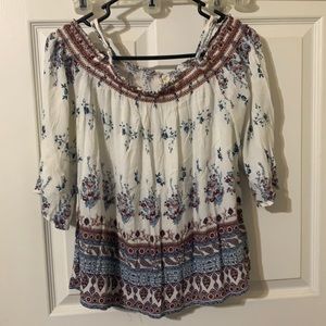 Rewind off the shoulder shirt